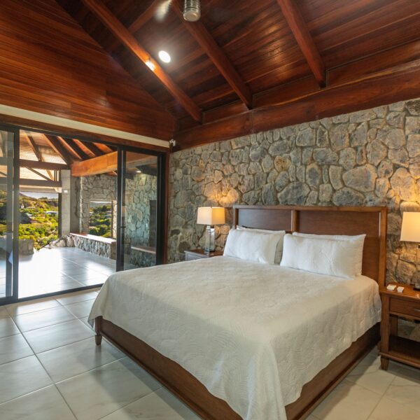 Master bedroom at Villa Puerto Escondido all-inclusive in Ocotal, Costa Rica