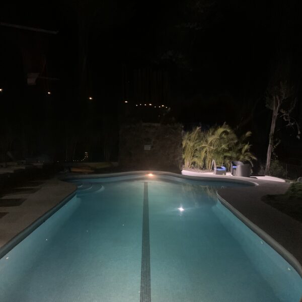 evening view of the pool at villa puerto escondido