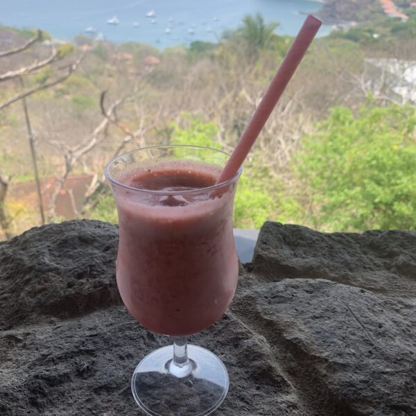 strawberry smoothie made by fabian at villa puerto escondido