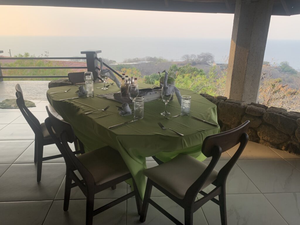 table is set for dinner at villa puerto escondido